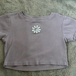 Pacsun crop top pink with flower. size medium